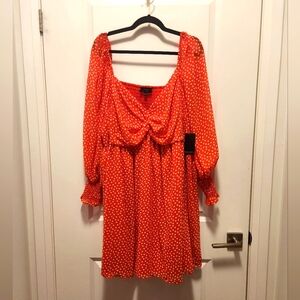 Eloquii Orange Long Sleeve Sundress